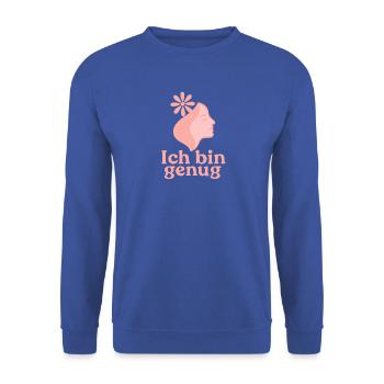 Selbstfürsorge - Unisex Pullover - Royalblau - Vorne - Alina (178cm) & Michal (187cm)