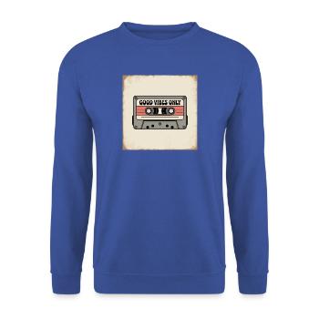 Kassette mit Beschriftung - Unisex Pullover - Royalblau - Vorne - Alina (178cm) & Michal (187cm)
