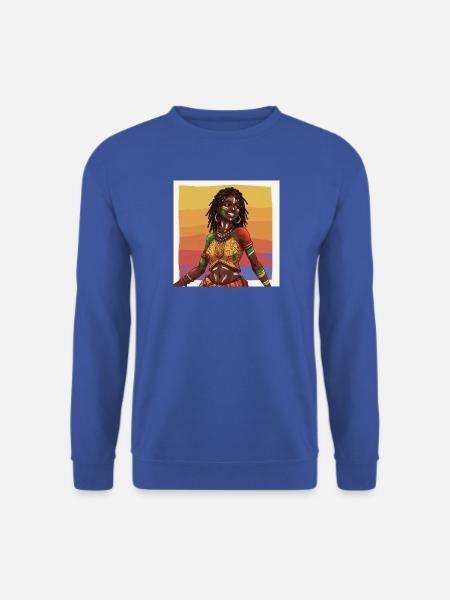 Kulturelles und buntes Afro-Afrika-Mädchen - Unisex Pullover - Royalblau