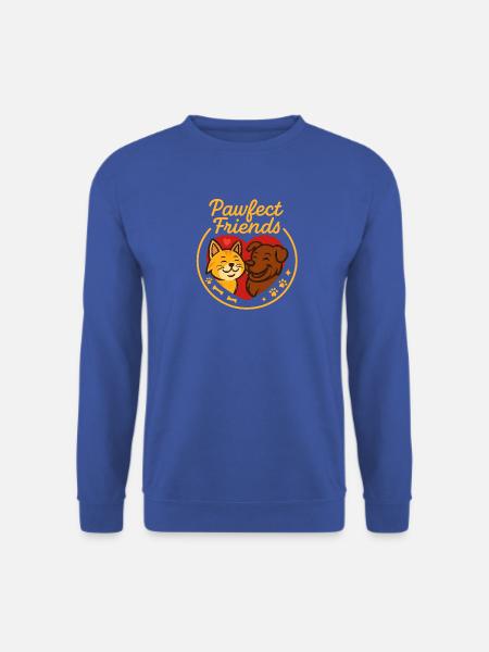 Hunde und Katze Freundschaft Motiv - Unisex Pullover - Royalblau