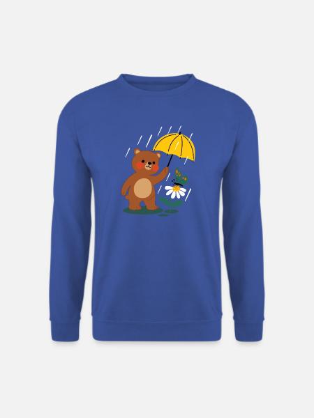 Bär mit regenschirm - Unisex Pullover - Royalblau