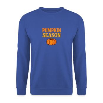 Kürbiszeit Herbstmotiv - Unisex Pullover - Royalblau - Vorne - Alina (178cm) & Michal (187cm)