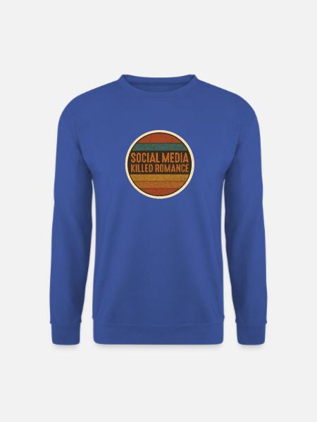 Social Media killed Romance Retro - Unisex Pullover - Royalblau