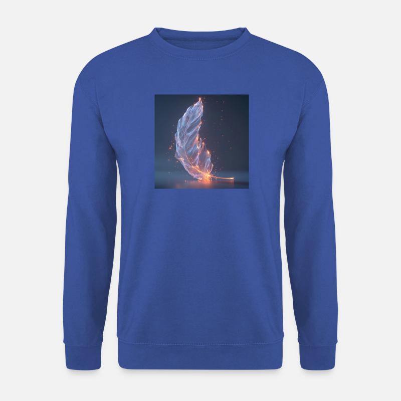 Ätherische Feder leuchtend – Symbol des Lichts - Unisex Pullover - Royalblau