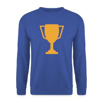 Trophäe - Unisex Pullover - Royalblau - Vorne - Alina (178cm) & Michal (187cm)