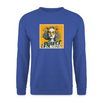 Power! Girl! Sunflower! - Unisex Pullover - Royalblau - Vorne - Alina (178cm) & Michal (187cm)