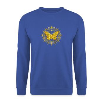 Metatron-Totem-Schmetterling - Unisex Pullover - Royalblau - Vorne - Alina (178cm) & Michal (187cm)