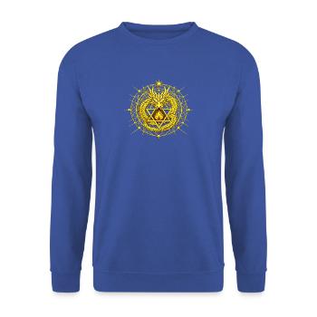 Goldener Metatron-Totemdrache - Unisex Pullover - Royalblau - Vorne - Alina (178cm) & Michal (187cm)