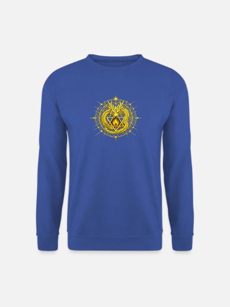 Goldener Metatron-Totemdrache - Unisex Pullover - Royalblau