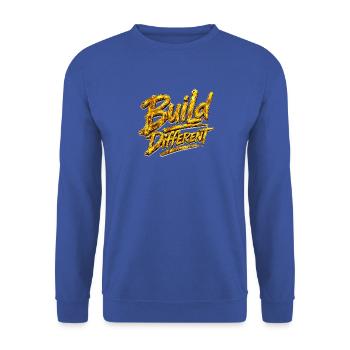 Baue ein anderes goldenes Skript - Unisex Pullover - Royalblau - Vorne - Alina (178cm) & Michal (187cm)