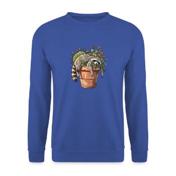 Siesta Waschbär - Unisex Pullover - Royalblau - Vorne - Alina (178cm) & Michal (187cm)