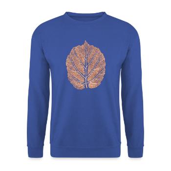 Haselnussblatt / Botanik Blätter - Wald & Natur - Unisex Pullover - Royalblau - Vorne - Alina (178cm) & Michal (187cm)