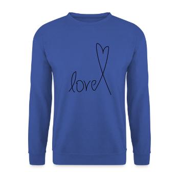 "love" Herz Geschenk Idee - Unisex Pullover - Royalblau - Vorne - Alina (178cm) & Michal (187cm)