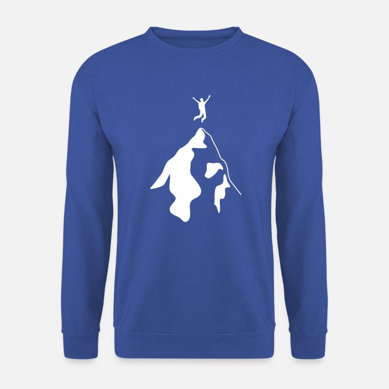 Bergsteiger erreicht Gipfel - Unisex Pullover - Royalblau