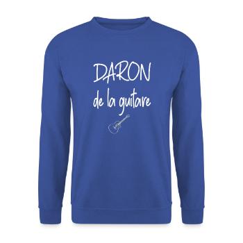 Daron de la guitare t-shirt homme jeu de mots - Sweat-shirt Unisexe - bleu royal - Devant - Alina (178cm) & Michal (187cm)