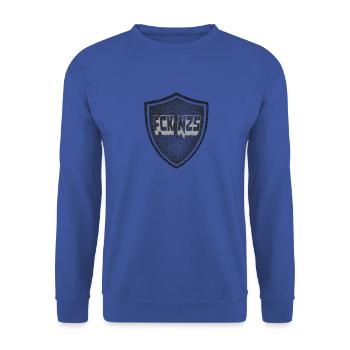 FCKNZS FCK NZS CONTRE LE SIGNAL DE PROTECTION DE BLINDAGE DROIT - Sweat-shirt Unisexe - bleu royal - Devant - Alina (178cm) & Michal (187cm)
