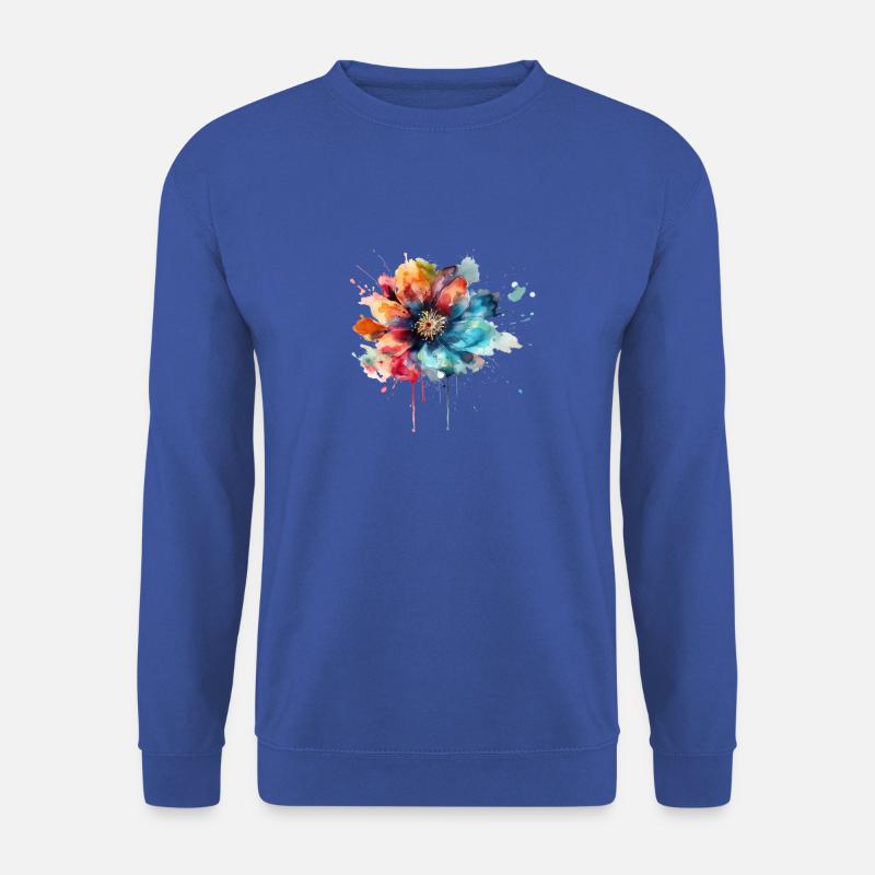 Watercolor Boho Blossom - Unisex Pullover - Royalblau