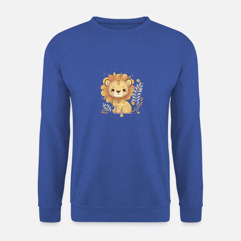 Löwe Pastell Pflanzen - Unisex Pullover - Royalblau