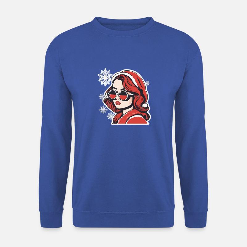 Mädchen Weihnachten Zeichnung - Unisex Pullover - Royalblau