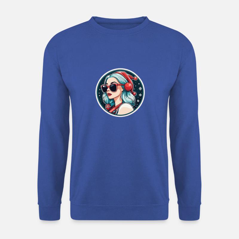 Mädchen Weihnachten Zeichnung - Unisex Pullover - Royalblau