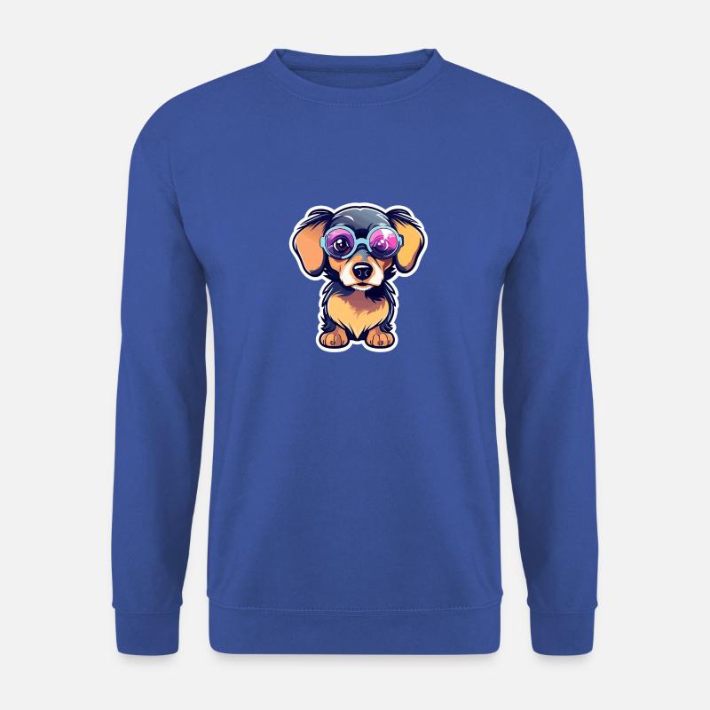 Dackel Hund Illustration - Unisex Pullover - Royalblau