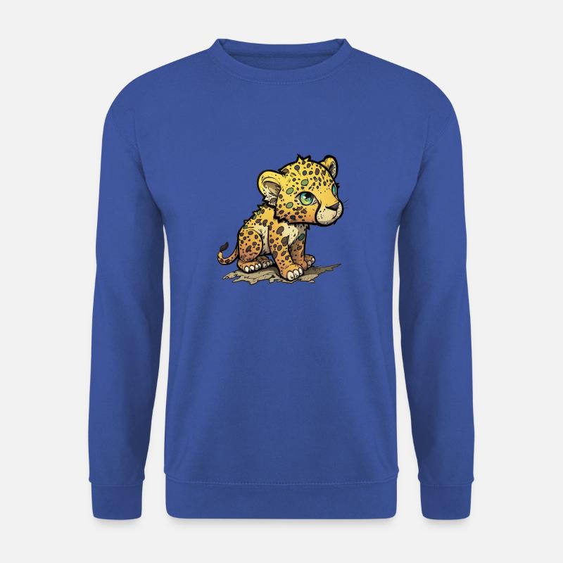 Leopard Comicstil - Unisex Pullover - Royalblau
