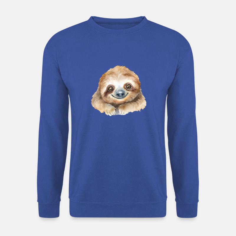 Faultier Wasserfarben Aquarell - Unisex Pullover - Royalblau