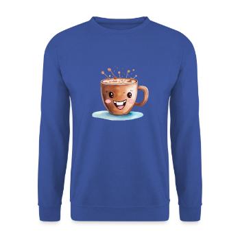 Cocoa Watercolor Drawing - Unisex Sweatshirt - royal blue - Front - Alina (178cm) & Michal (187cm)