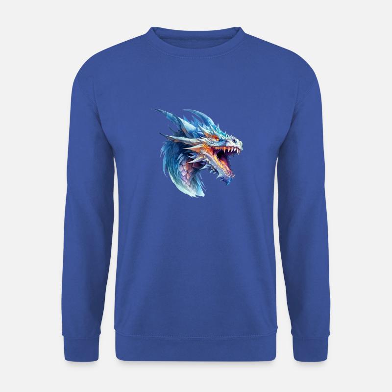 Drache Wasserfarben Zeichnung - Unisex Pullover - Royalblau
