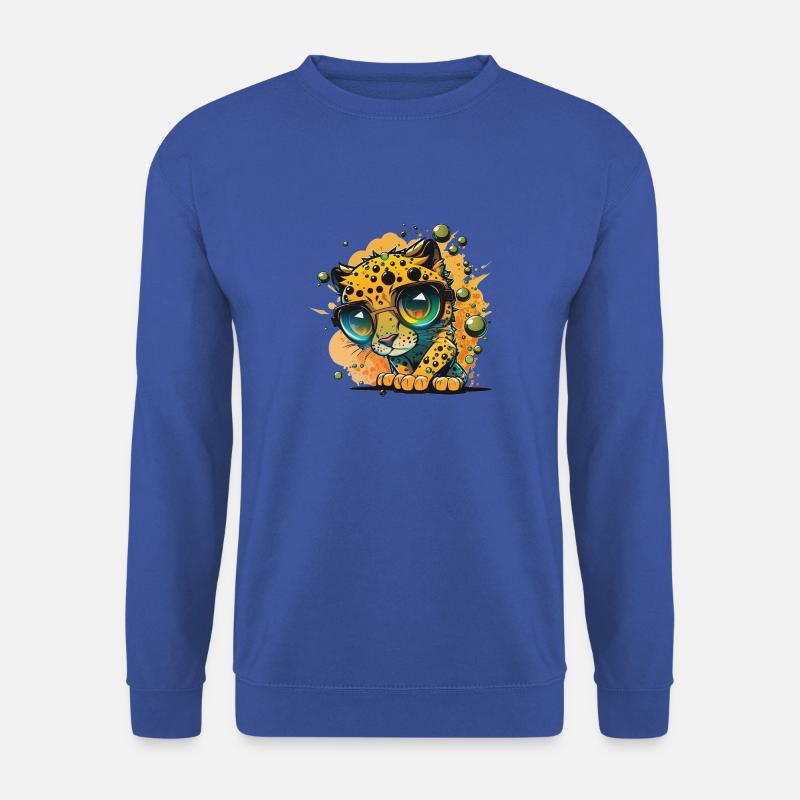 Leopard Kulleraugen Nerdbrille - Unisex Pullover - Royalblau