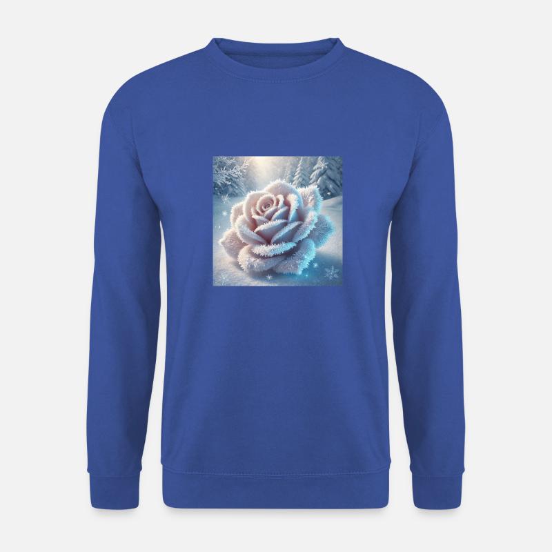 Schnee Rose IV - Unisex Pullover - Royalblau
