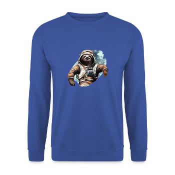 Space Sloth Vintage Drawing - Unisex Sweatshirt - royal blue - Front - Alina (178cm) & Michal (187cm)