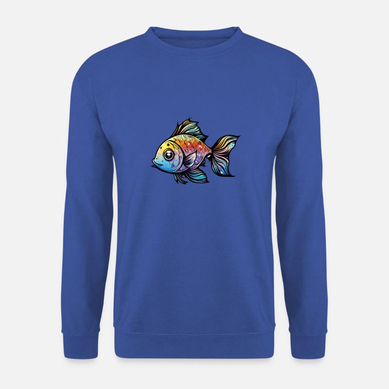 Fisch Regenbogen Zeichnung - Unisex Pullover - Royalblau