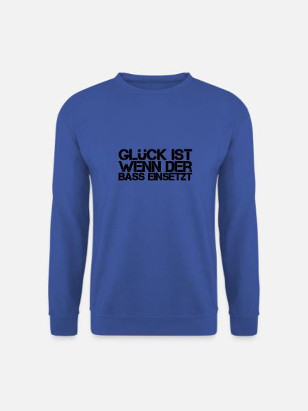 Clubshirt "Glück ist wenn der Bass einsetzt" - Unisex Pullover - Royalblau