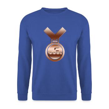 Bronze Swimming Award medal - Unisex Sweatshirt - royal blue - Front - Alina (178cm) & Michal (187cm)