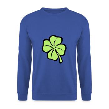Klee 4 Glücksblatt 1 - Unisex Pullover - Royalblau - Vorne - Alina (178cm) & Michal (187cm)