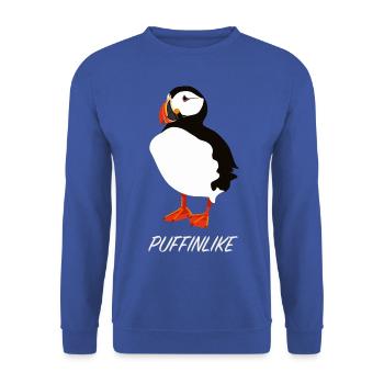 Papageientaucher Puffin Puff - Unisex Pullover - Royalblau - Vorne - Alina (178cm) & Michal (187cm)