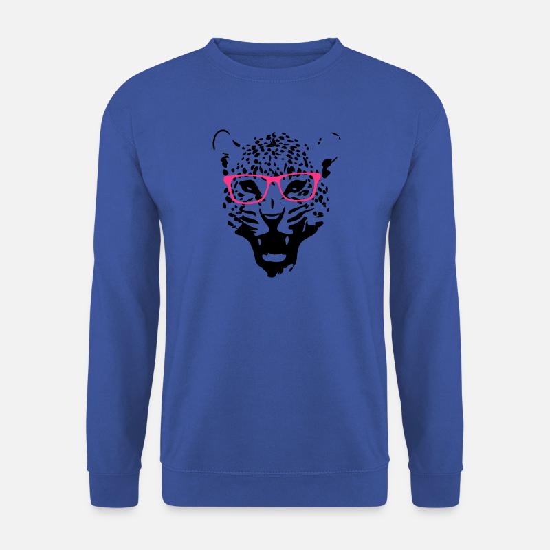 Leopard nerd glasses 2c - Unisex Sweatshirt - royal blue