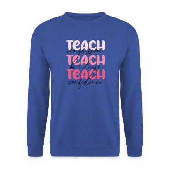 Lehrer-Lehren Mitgefühl, Freundlichkeit und Selbstvertrauen - Unisex Pullover - Royalblau - Vorne - Alina (178cm) & Michal (187cm)