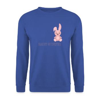 Baby Shower with Pink Bunny Design - Unisex Sweatshirt - royal blue - Front - Alina (178cm) & Michal (187cm)
