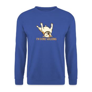 Fertig mit dem laufenden Welpen-Cartoon - Unisex Pullover - Royalblau - Vorne - Alina (178cm) & Michal (187cm)