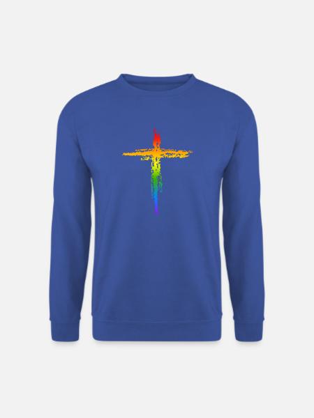 Regenbogen Kreuz  - Unisex Pullover - Royalblau
