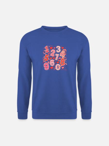 Number-Day-Herzen-Kunst - Unisex Pullover - Royalblau