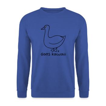 Gans kawaii - Unisex Pullover - Royalblau - Vorne - Alina (178cm) & Michal (187cm)