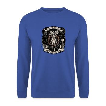 Okkultismus Wurzel - Unisex Pullover - Royalblau - Vorne - Alina (178cm) & Michal (187cm)