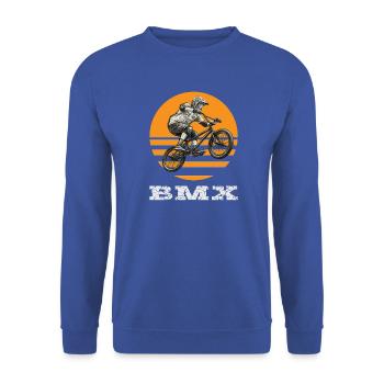 BMX (BMK) - Unisex Pullover - Royalblau - Vorne - Alina (178cm) & Michal (187cm)