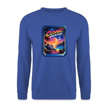 Kosmischer Urlaub - Unisex Pullover - Royalblau - Vorne - Alina (178cm) & Michal (187cm)