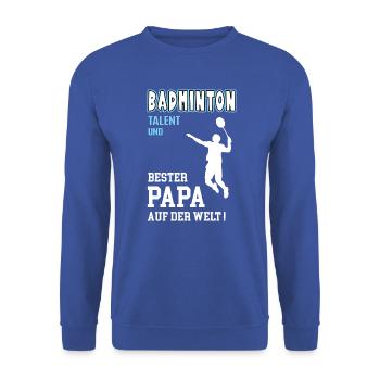 Badminton Bester Papa Vater Vatertag Geburtstag - Unisex Pullover - Royalblau - Vorne - Alina (178cm) & Michal (187cm)