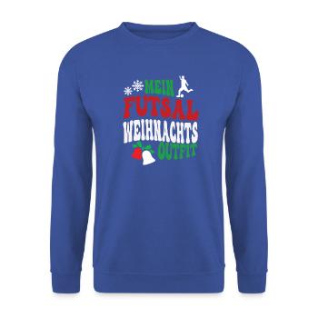 Weihnachten Futsal Futsalspieler XMAS Outfit - Unisex Pullover - Royalblau - Vorne - Alina (178cm) & Michal (187cm)