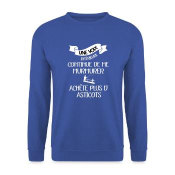 Une voix intérieure t-shirt pêche humour - Sweat-shirt Unisexe - bleu royal - Devant - Alina (178cm) & Michal (187cm)